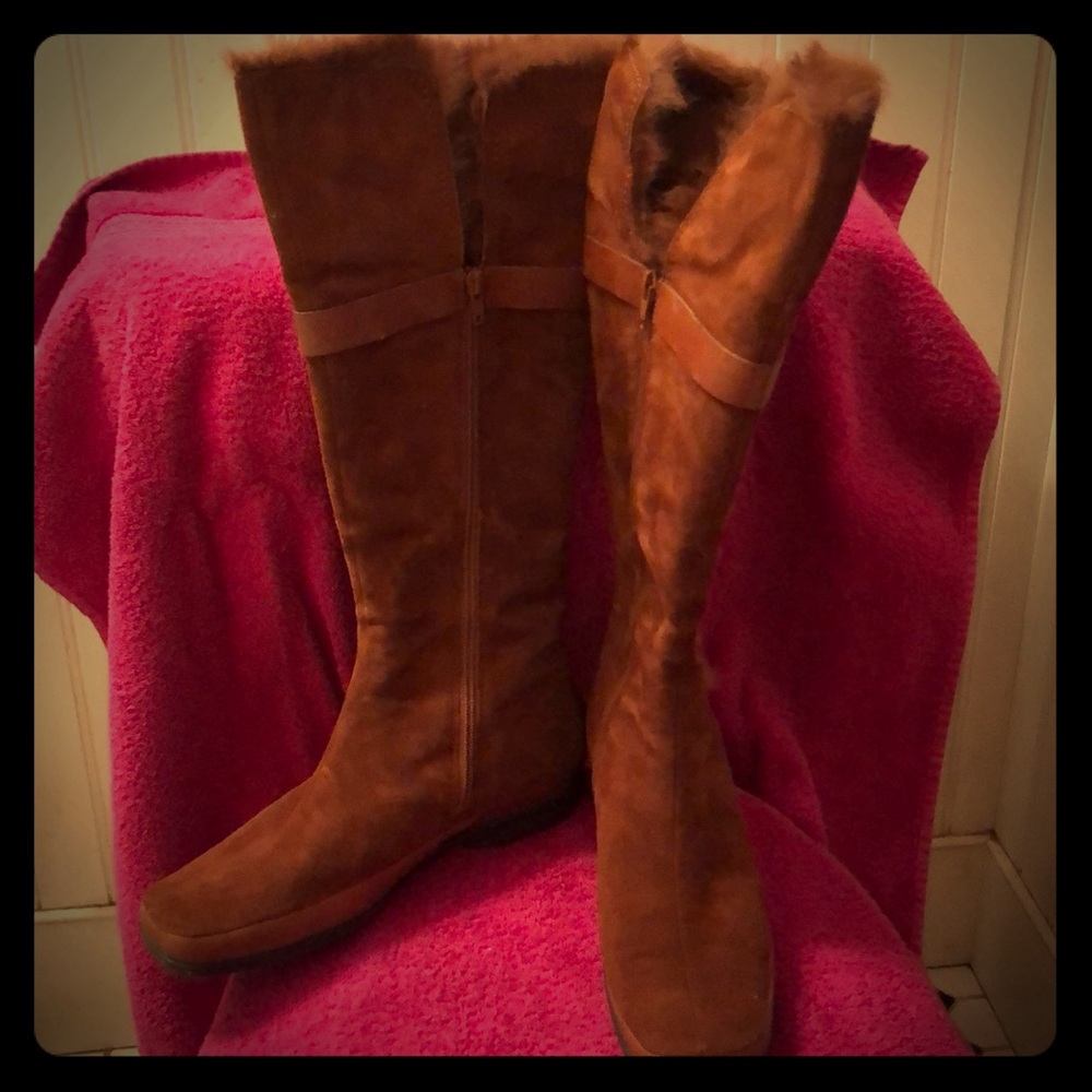 Enzo Angiolini Suede Boots Fur Lining.